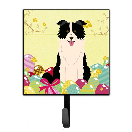 Carolines Treasures Easter Eggs Border Collie Black & White Leash or Key Holder BB6118SH4